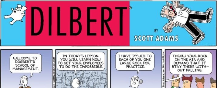 "Dilbert" comics by Scott Adams